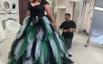 Ein Königinnenkleid in Vereinsfarben – echte Fanliebe in Stoff gefasst!